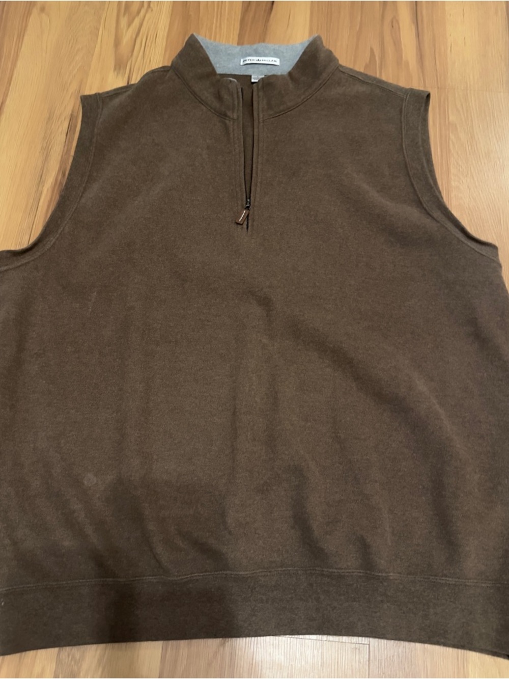 Peter Millar Men's Brown Zip-Up Sleeveless Sweater Golf Vest